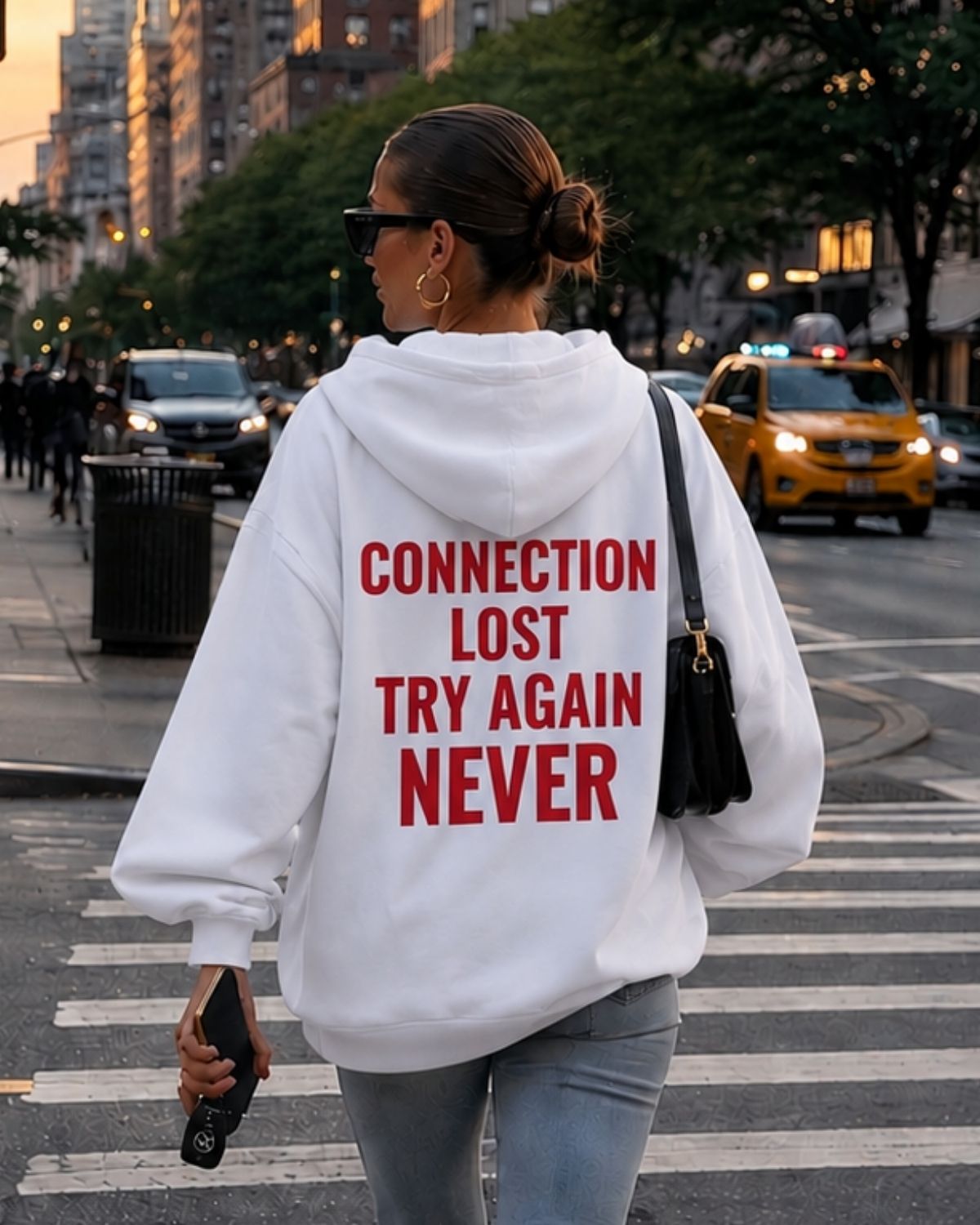 Connection lost try again never- Women Oversized Hoodie