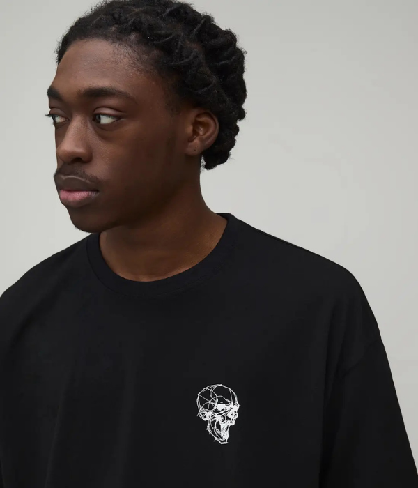 Scribble Skull  -  Men Oversized T-shirt [ Unisex ]
