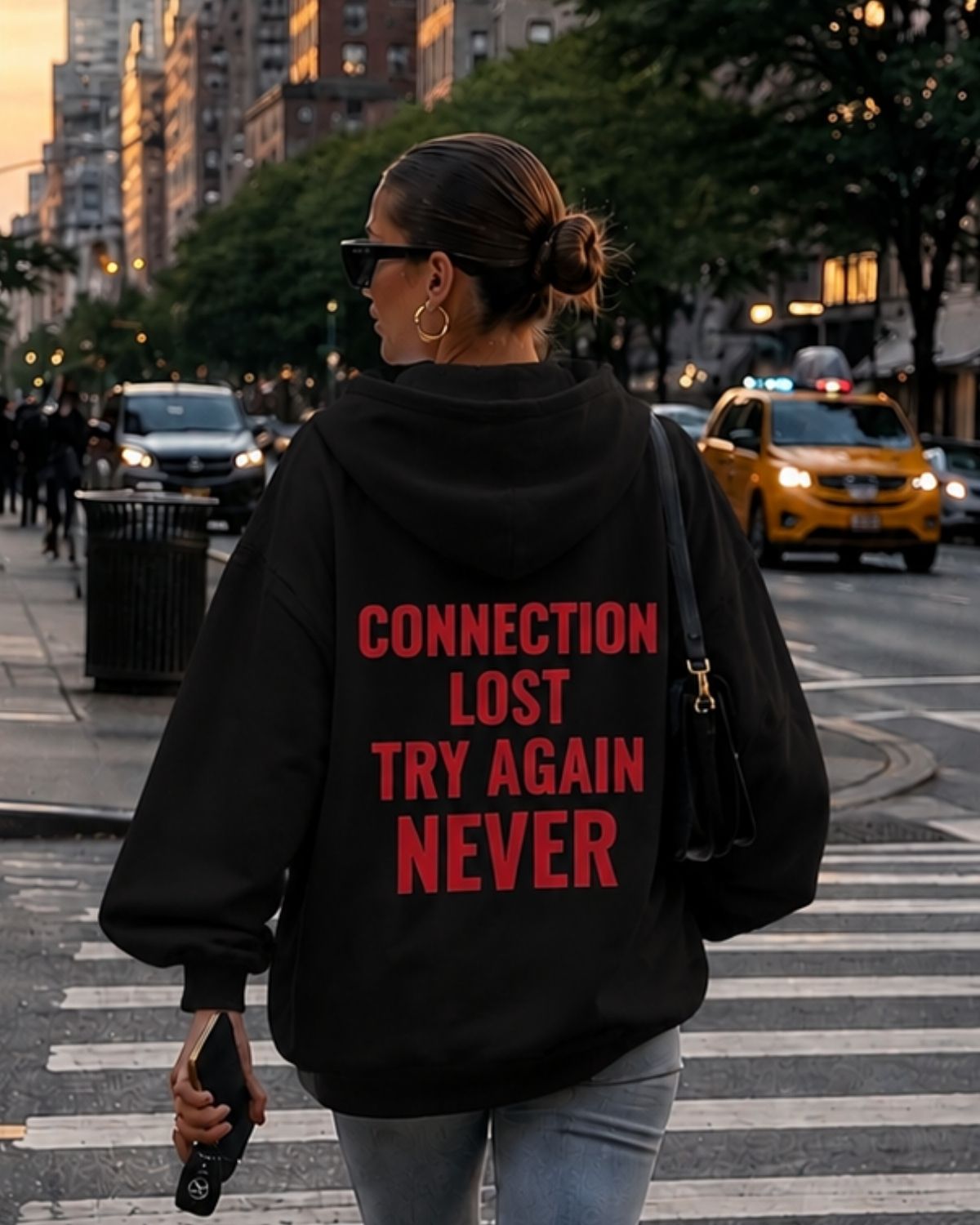 Connection lost try again never- Women Oversized Hoodie