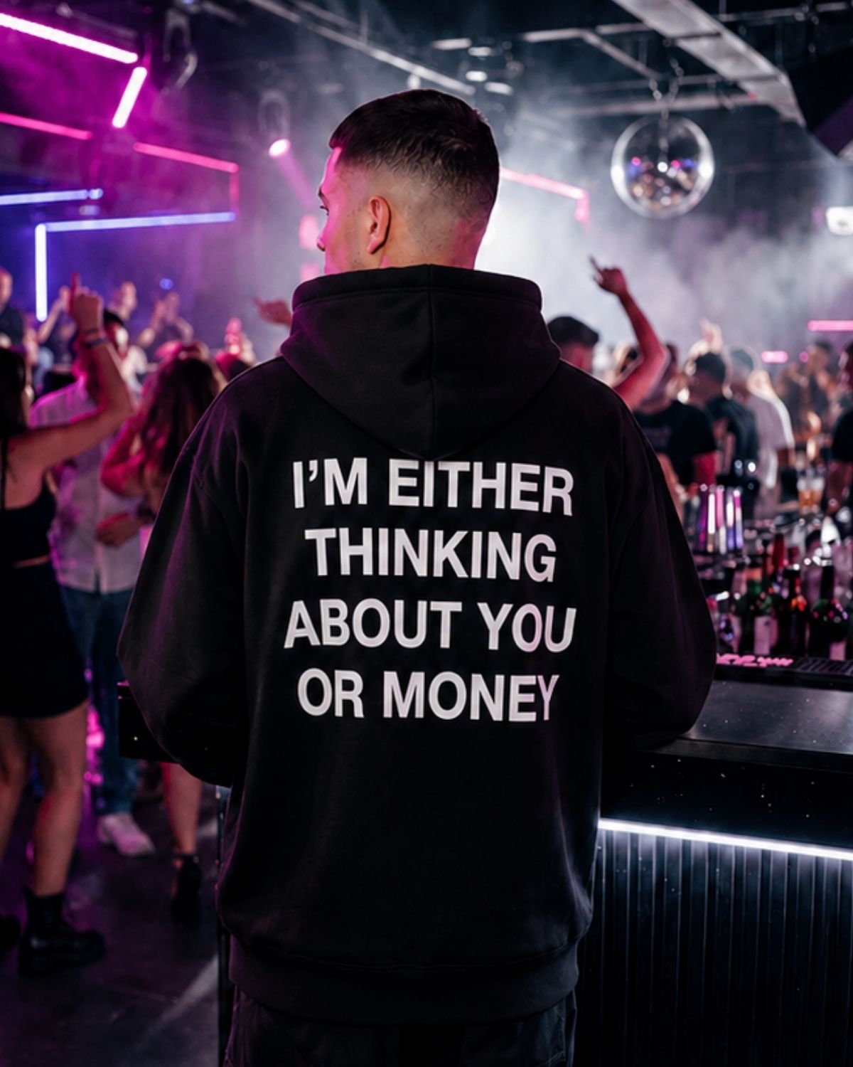 I'M EITHER THINKING ABOUT YOU OR MONEY - Oversized Hoodie [ Unisex ]