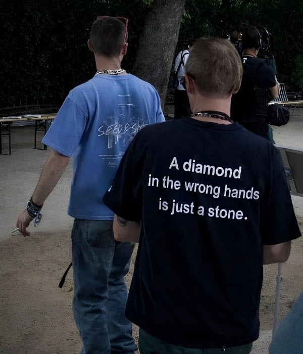 DIAMOND IN THE WRONG HAND IS JUST A STONE - Oversized T-shirt  [ Unisex ]