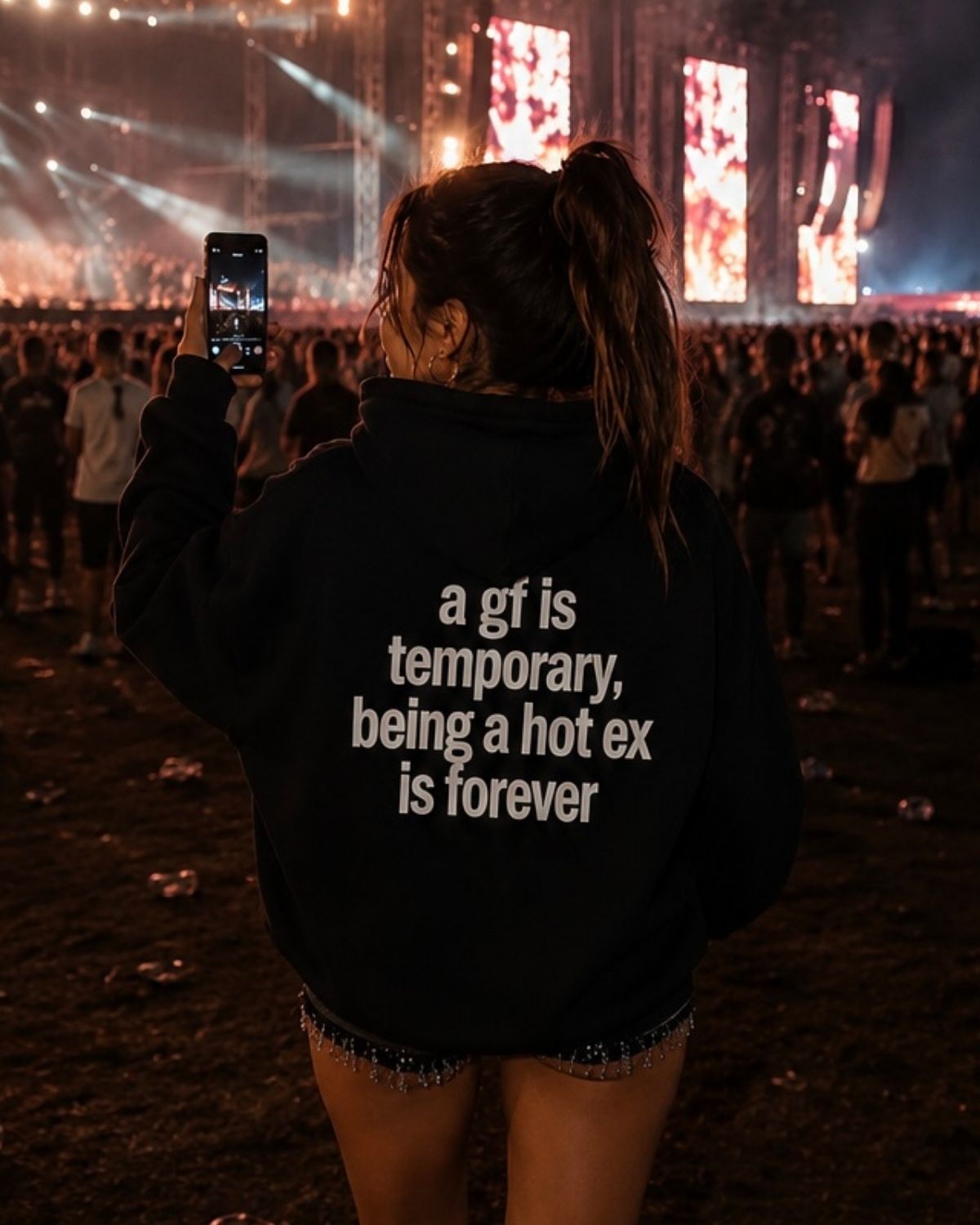 a gf is temporary being a hot ex is forever - Women Oversized Hoodie