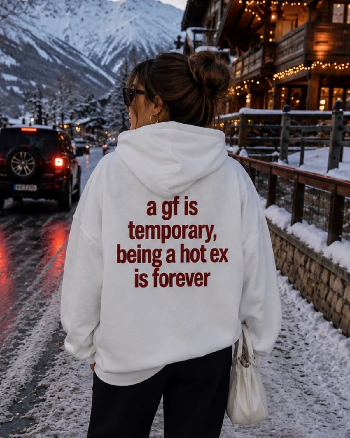 a gf is temporary being a hot ex is forever - Women Oversized Hoodie