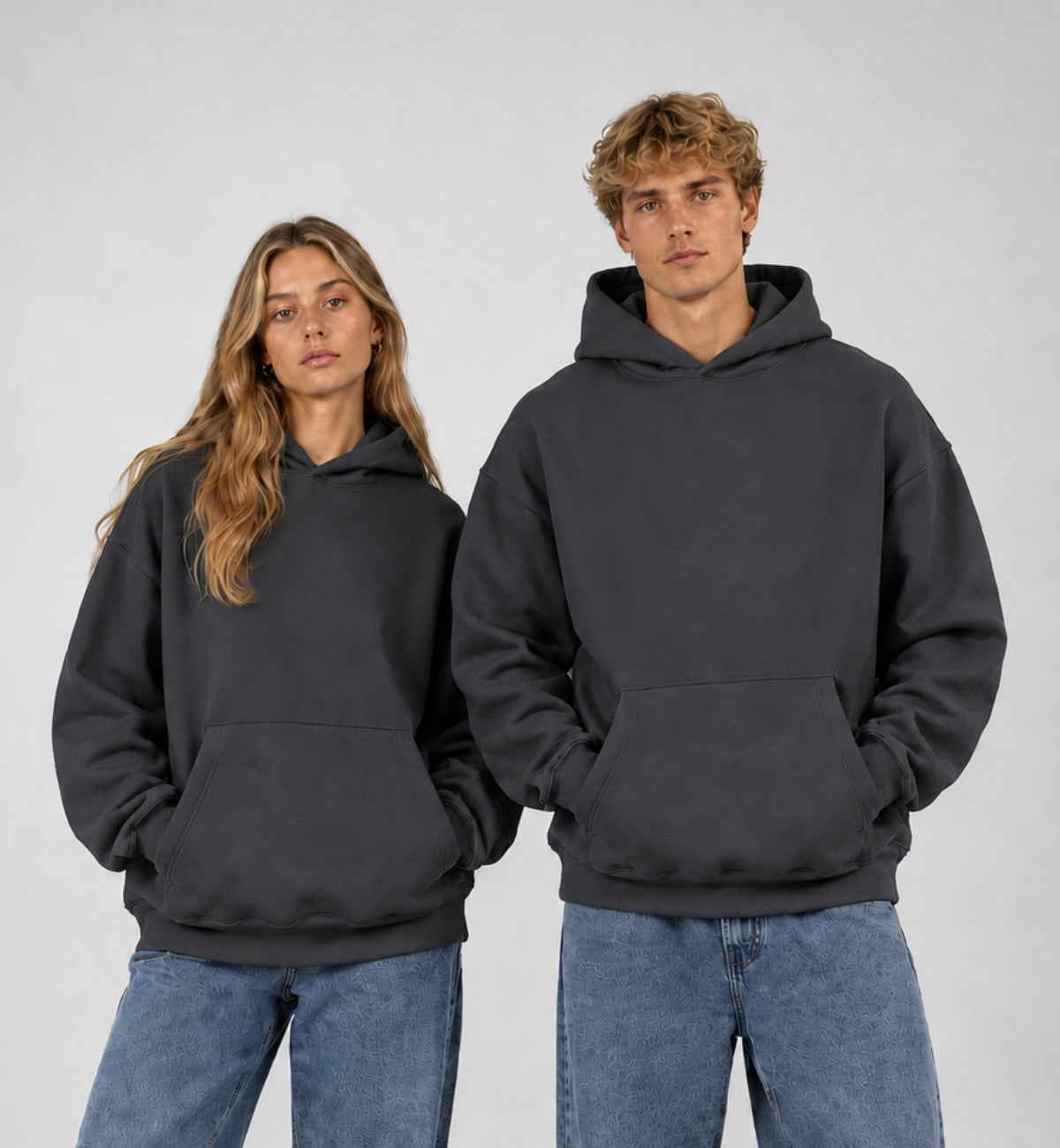 Basic Oversized Hoodie - DARK GRAY