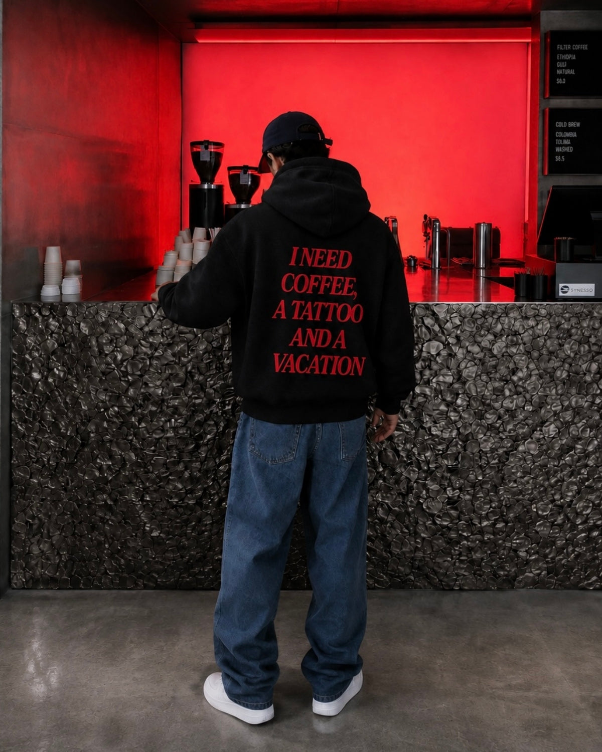 I NEED COFFEE,A TATTO AND A VACATION - Oversized Hoodie [ Unisex ]