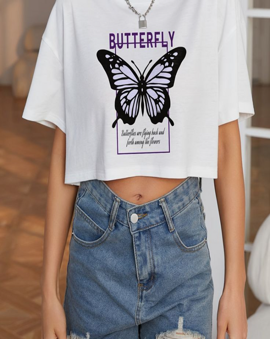 BUTTERFLY Oversized Crop Top