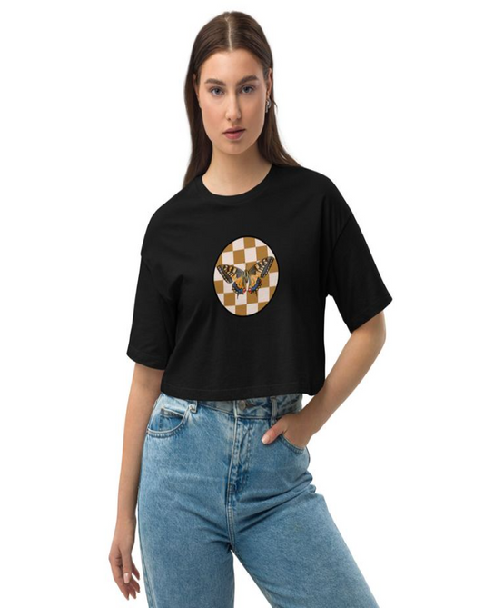 Butterflies Oversized Crop Top