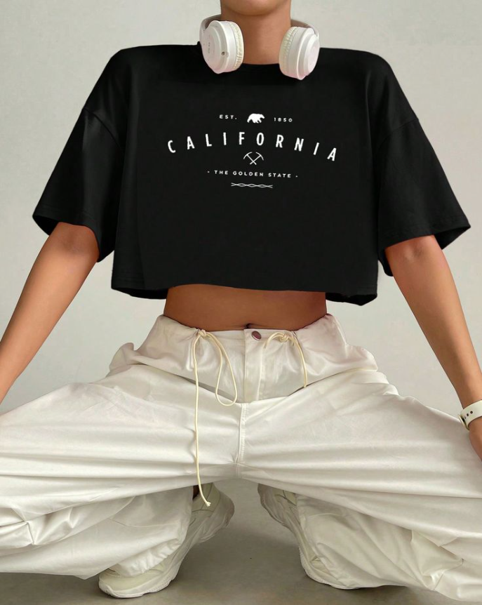 California Oversized Crop Top