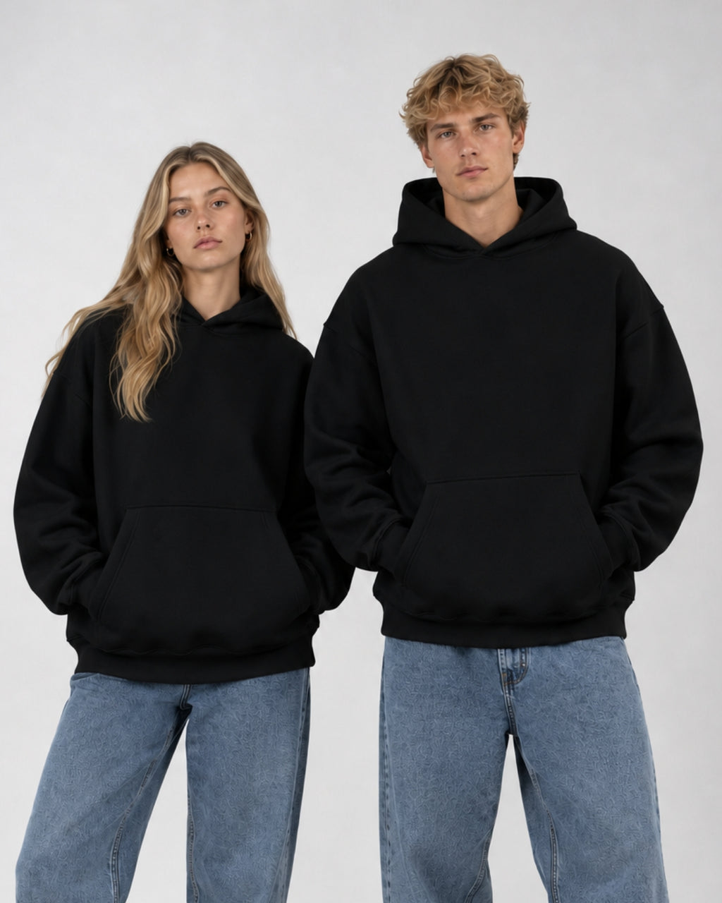Basic Oversized Hoodie - BLACK