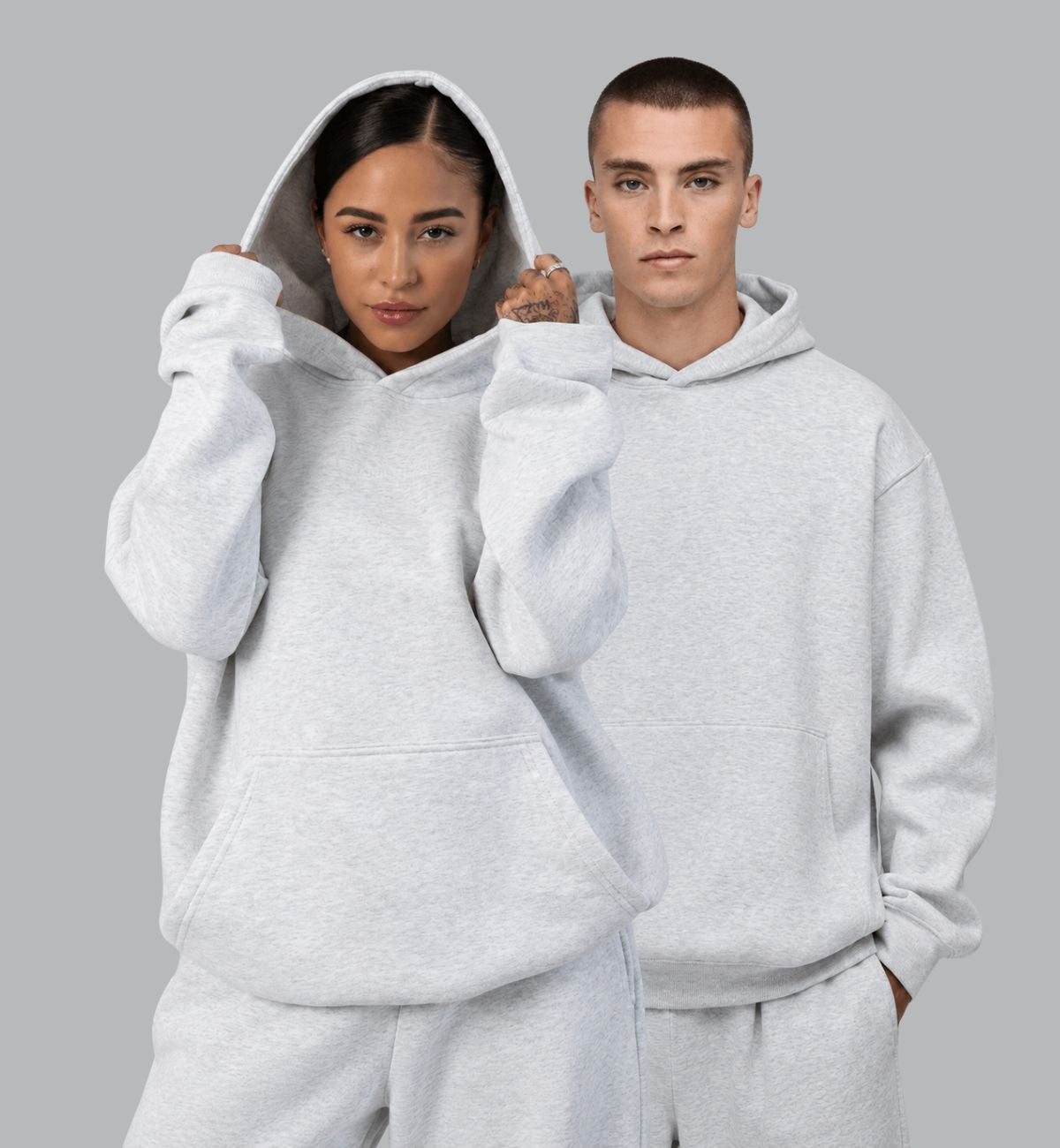 Basic Oversized Hoodie - LIGHT GRAY MWNS