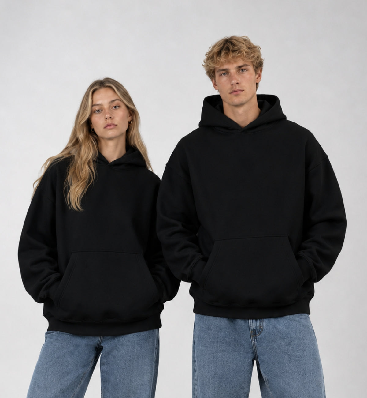 Basic Oversized Hoodie - BLACK