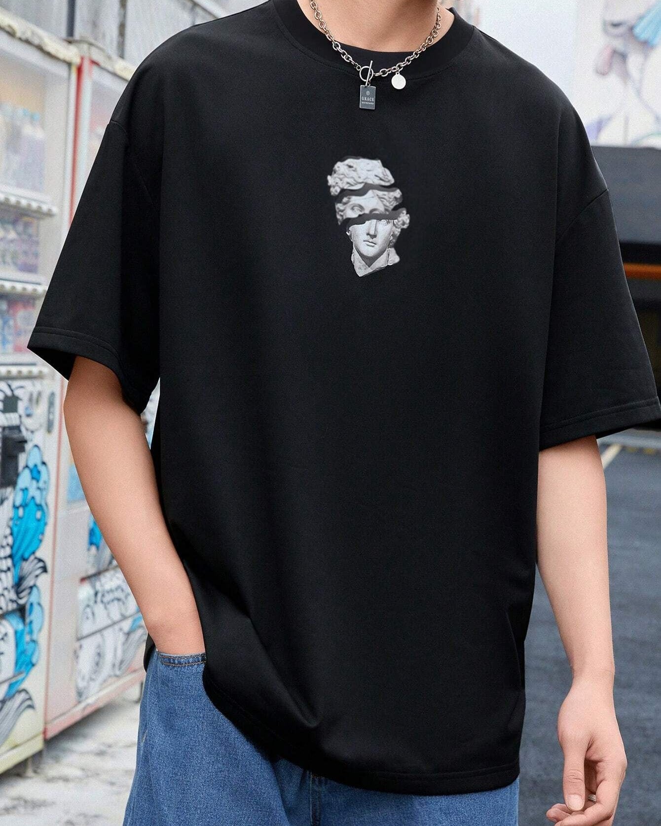 My Store Oversized T-shirt Black / S Men Oversized T-shirt