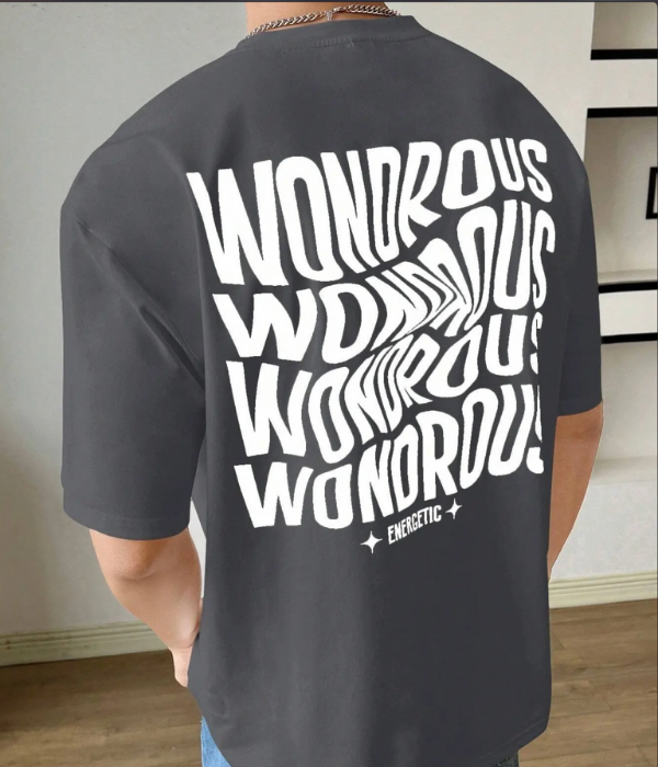 My Store Oversized T-shirt Dark Gray mwans / Cotton / S 'WONDROUS' Oversized T-Shirt