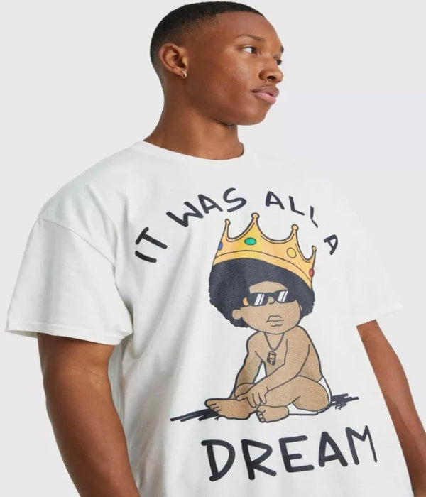 My Store Oversized T-shirt White / S 'It was all a dream'  Oversized T-Shirt