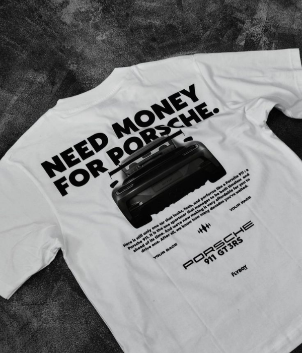 My Store Oversized T-shirt White / S 'Need money for porsche' Oversized T-Shirt [ UNISEX ]