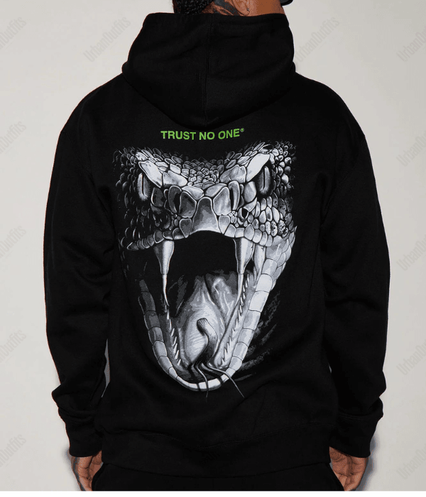 UrbanOutfits Men Hoodie Black / Cotton-Fleece / S 'TRUST NO ONE' Oversized Hoodie