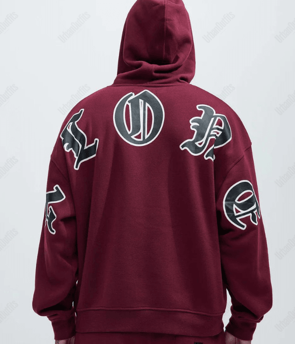 UrbanOutfits Men Hoodie bordaux / Cotton-Fleece / S ALONE Oversized Hoodie