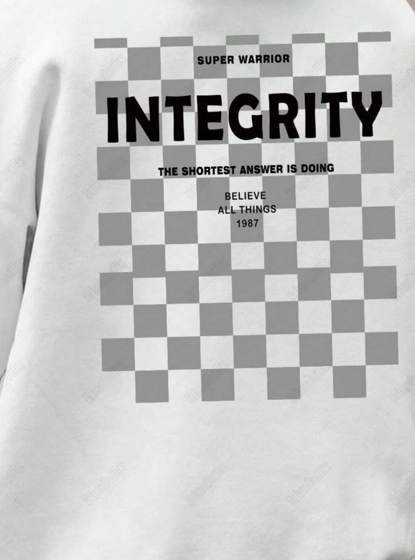UrbanOutfits Men Hoodie 'INTEGRITY' Oversized Hoodie