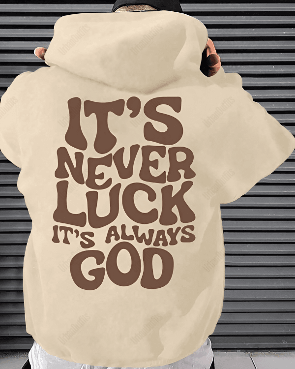 UrbanOutfits Men Oversized Hoodie Beige / Cotton-Fleece / S Always God - Men Oversized Hoodie [ Unisex ]