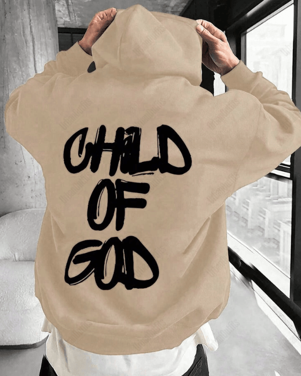 UrbanOutfits Men Oversized Hoodie Beige / Cotton-Fleece / S Child of Gd - Men Oversized Hoodie [ Unisex ]