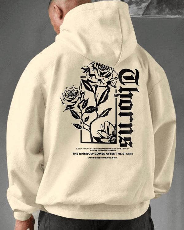 UrbanOutfits Men Oversized Hoodie Beige / Cotton-Fleece / S Comes After The Storm - Men Oversized Hoodie [ Unisex ]