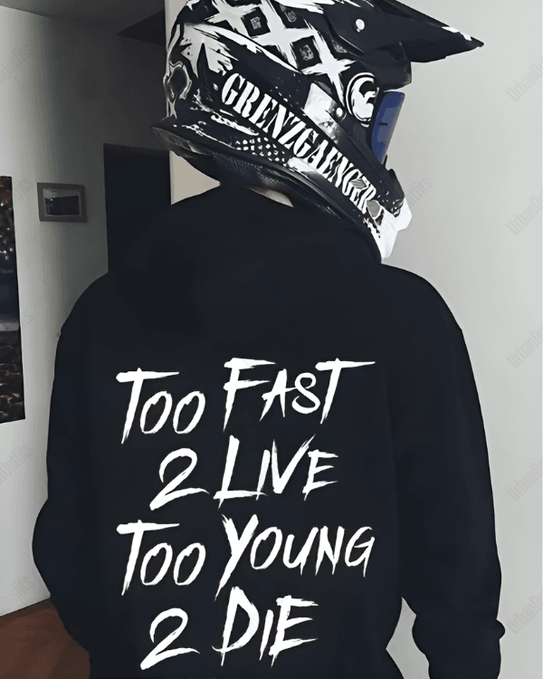 UrbanOutfits Men Oversized Hoodie Black / Cotton-Fleece / S 2 fast to live - Men Oversized Hoodie [ Unisex ]