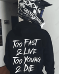 UrbanOutfits Men Oversized Hoodie Black / Cotton-Fleece / S 2 fast to live - Men Oversized Hoodie [ Unisex ]