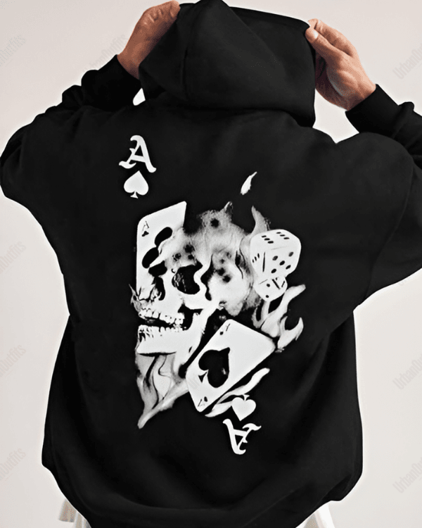 UrbanOutfits Men Oversized Hoodie Black / Cotton-Fleece / S Ace - Men Oversized Hoodie [ Unisex ]