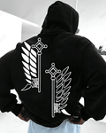 UrbanOutfits Men Oversized Hoodie Black / Cotton-Fleece / S Anime - Men Oversized Hoodie [ Unisex ]