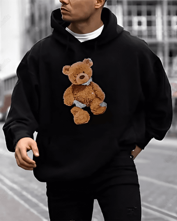 UrbanOutfits Men Oversized Hoodie Black / Cotton-Fleece / S BEAR - Men Oversized Hoodie [ Unisex ]