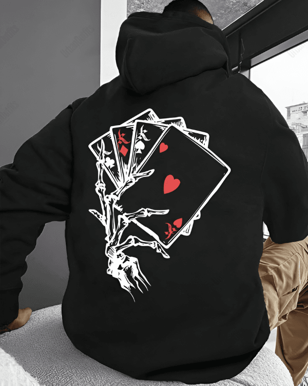 UrbanOutfits Men Oversized Hoodie Black / Cotton-Fleece / S Cards - Men Oversized Hoodie [ Unisex ]