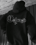 UrbanOutfits Men Oversized Hoodie Black / Cotton-Fleece / S Chicago - Men Oversized Hoodie [ Unisex ]