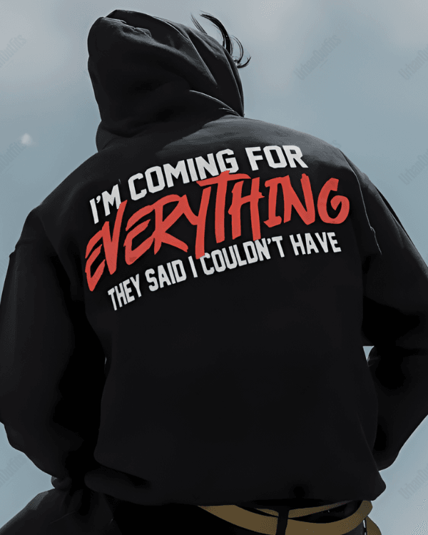 UrbanOutfits Men Oversized Hoodie Black / Cotton-Fleece / S Coming For Everything - Men Oversized Hoodie [ Unisex ]