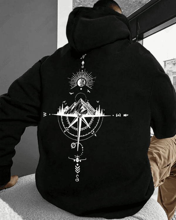 UrbanOutfits Men Oversized Hoodie Black / Cotton-Fleece / S Compass - Men Oversized Hoodie [ Unisex ]