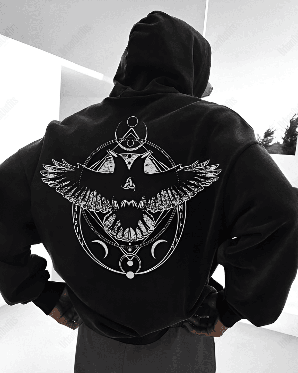 UrbanOutfits Men Oversized Hoodie Black / Cotton-Fleece / S D Eagle - Men Oversized Hoodie [ Unisex ]