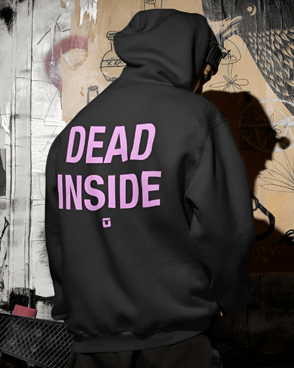 UrbanOutfits Men Oversized Hoodie Black / Cotton-Fleece / S DEAD INSIDE - Men Oversized Hoodie [ Unisex ]