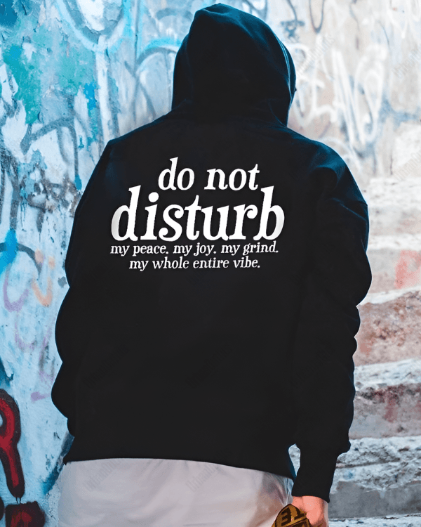 UrbanOutfits Men Oversized Hoodie Black / Cotton-Fleece / S Do Not Disturb - Men Oversized Hoodie [ Unisex ]