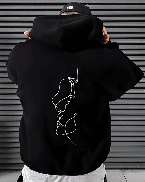 UrbanOutfits Men Oversized Hoodie Black / Cotton-Fleece / S Double Face - Men Oversized Hoodie [ Unisex ]