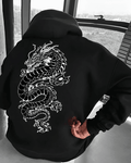 UrbanOutfits Men Oversized Hoodie Black / Cotton-Fleece / S Dragon - Men Oversized Hoodie [ Unisex ]
