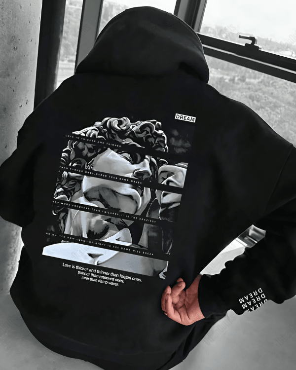 UrbanOutfits Men Oversized Hoodie Black / Cotton-Fleece / S Dream - Men Oversized Hoodie [ Unisex ]