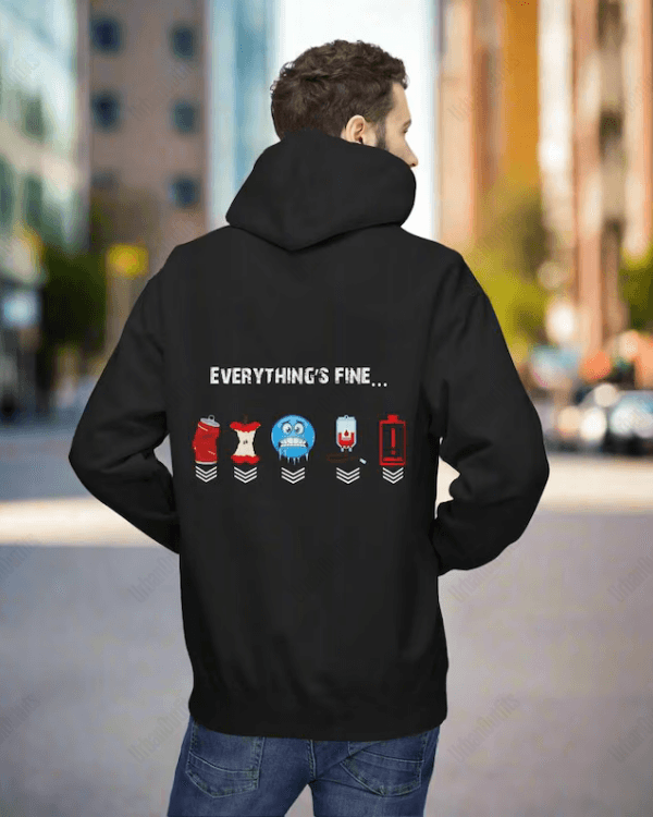 UrbanOutfits Men Oversized Hoodie Black / Cotton-Fleece / S Everything's Fine - Men Oversized Hoodie [ Unisex ]