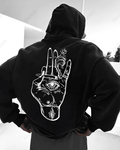 UrbanOutfits Men Oversized Hoodie Black / Cotton-Fleece / S EYE  - Men Oversized Hoodie