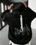UrbanOutfits Men Oversized Hoodie Black / Cotton-Fleece / S Fire - Men Oversized Hoodie [ Unisex ]