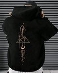 UrbanOutfits Men Oversized Hoodie Black / Cotton-Fleece / S Geometric - Men Oversized Hoodie [ Unisex ]