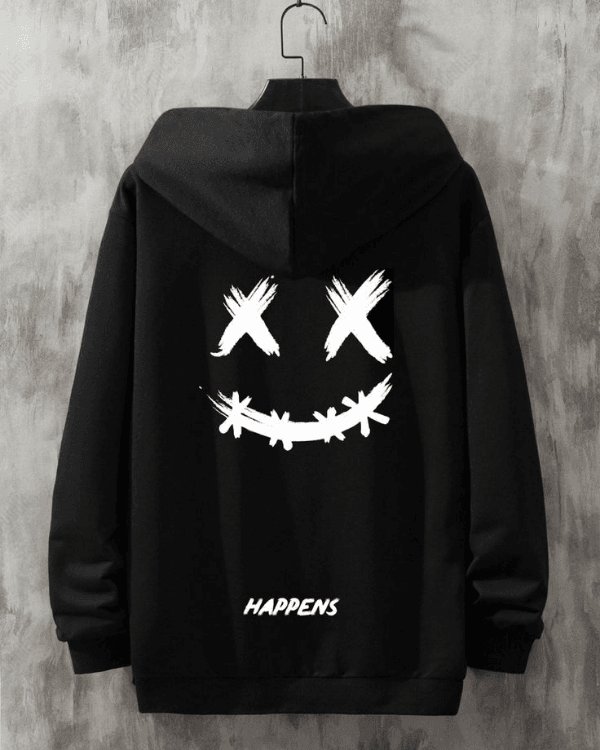 UrbanOutfits Men Oversized Hoodie Black / Cotton-Fleece / S Happens - Men Oversized Hoodie [ Unisex ]