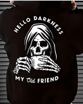 UrbanOutfits Men Oversized Hoodie Black / Cotton-Fleece / S Hello Darkness - Men Oversized Hoodie