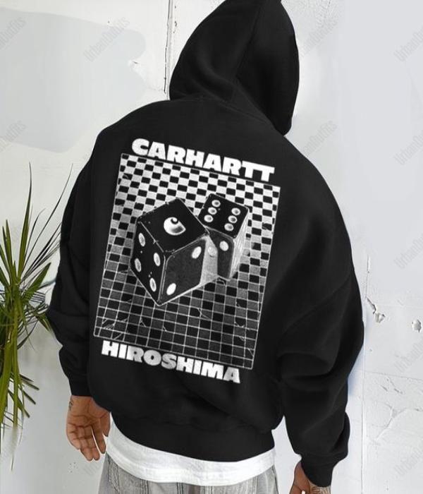 UrbanOutfits Men Oversized Hoodie Black / Cotton-Fleece / S Hiroshima Oversized Hoodie