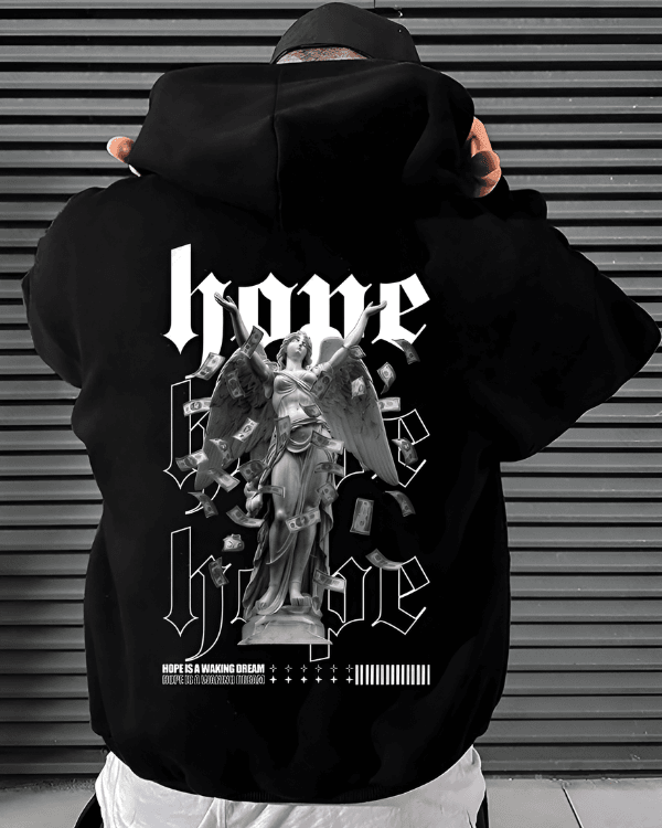 UrbanOutfits Men Oversized Hoodie Black / Cotton-Fleece / S Hope - Men Oversized Hoodie [ Unisex ]