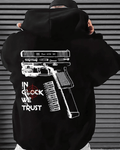 UrbanOutfits Men Oversized Hoodie Black / Cotton-Fleece / S In Glock We Trust - Men Oversized Hoodie [ Unisex ]