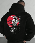 UrbanOutfits Men Oversized Hoodie Black / Cotton-Fleece / S Japanese Samurai - Men Oversized Hoodie [ Unisex ]
